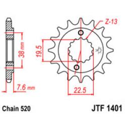 Звездочка передняя JT Sprockets (шаг 520 ) JT JTF1401